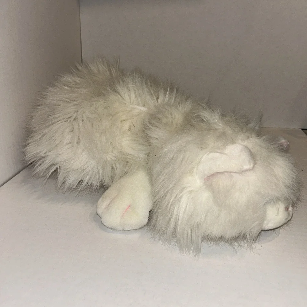 Vintage Chrisha Playful Plush White Persian Cat Bell‎ in Tail 18
